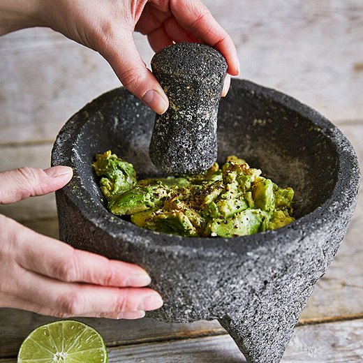 Handy tip: On the off chance you actually have guac left over, you can keep it in the refrigerator overnight by coating the surface with a generous amount of lime juice and covering with plastic wrap.
